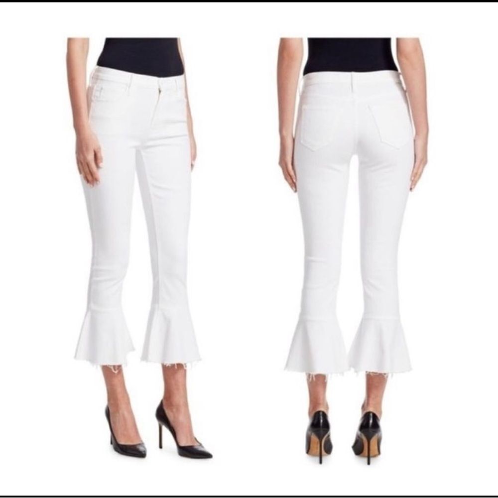 MOTHER Cha Cha Fray Jeans in Glass Slipper White- Size 26 - Picture 3 of 10